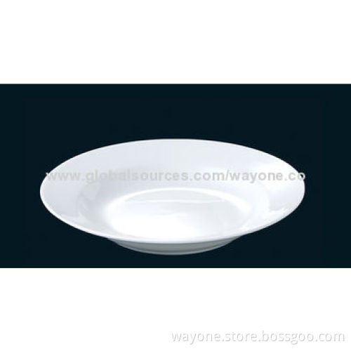White New Bone China Coupe Plate, with Various Sizes, Hotel Ware, Food Safe,Lead-free,High Whiteness